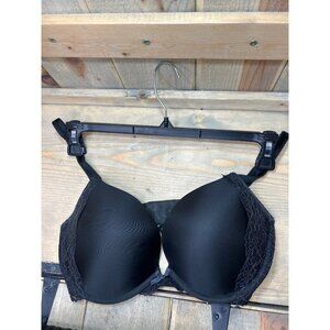 Victorias Secret Dream Angels Push-Up Bra 34DD Lace Black Underwire